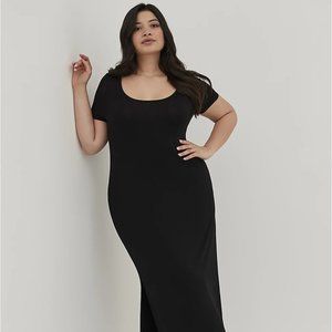 SIDE SLIT MAXI DRESS - SUPER SOFT BLACK SZ 1